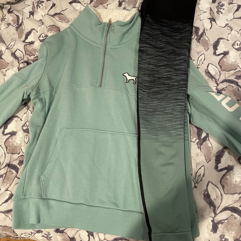 Victoria’s Secret Pink half zip sweater with matching leggings